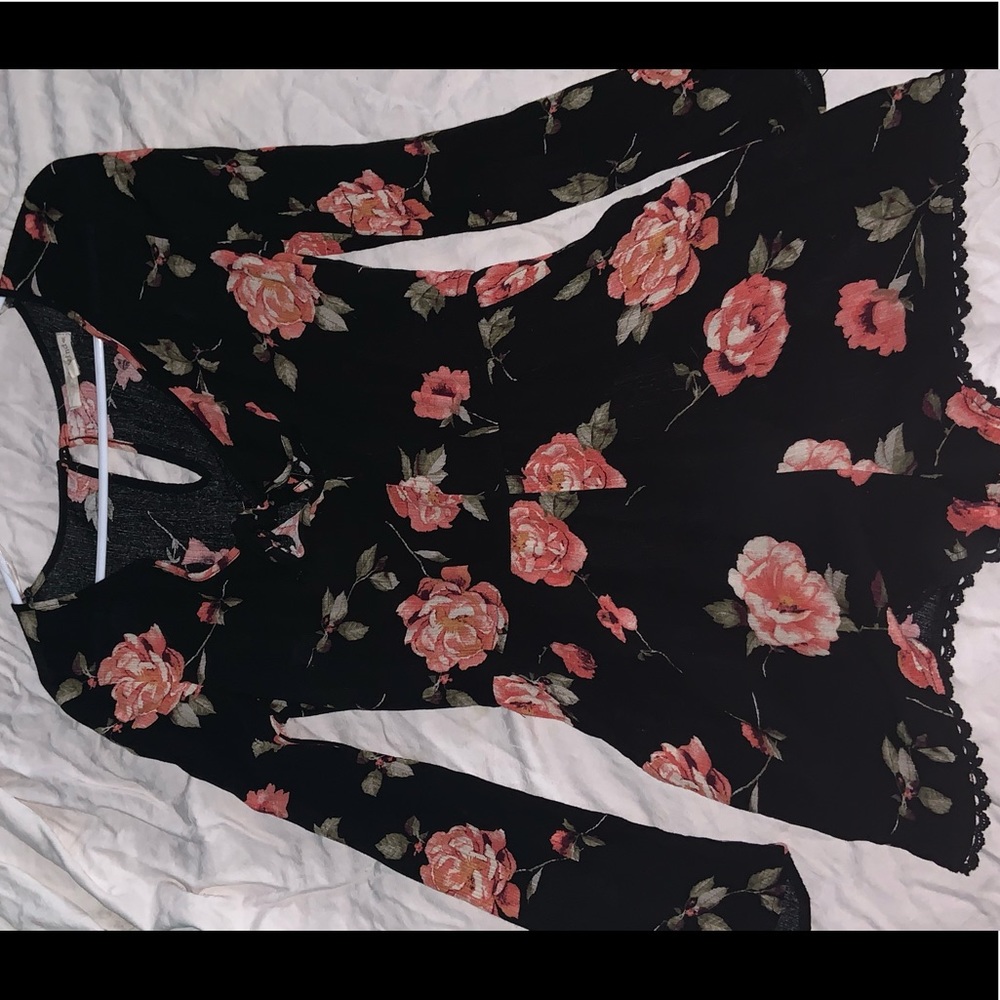 Black floral romper